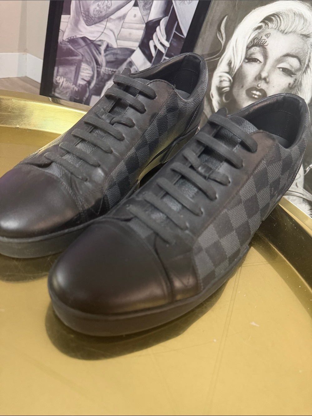 LOUIS VUITTON | DAMIER GRAPHITE MATCH UP LOW TOP SNEAKERS
